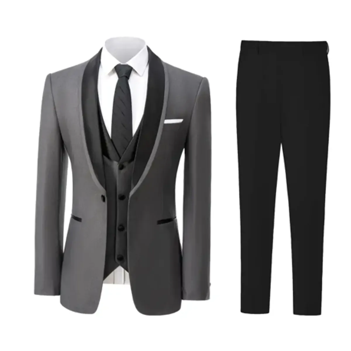 XPRESS RECHARGE - Trajes gris elegante de Cuatro piezas para Hombre