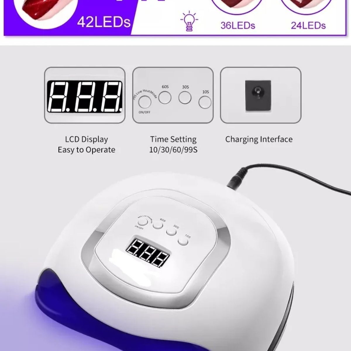 GENERICO - Lampara Para Uñas Lampara Led Uñas Secador Uv Profesional
