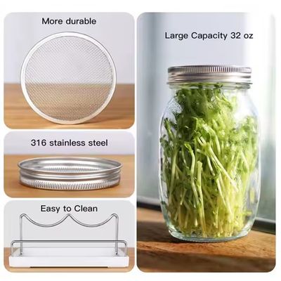 Imagen 2 del producto Set de 2 frascos germinadores 900cc, con base y soporte