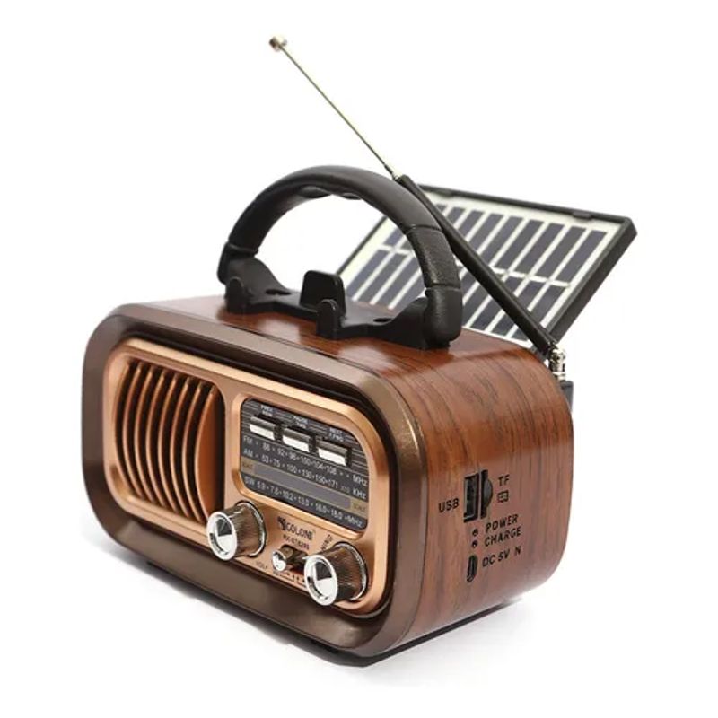 GENERICO - Radio Bluetooth Multifunción Portátil Solar Vintage  Diseño Retro y Funcionalidad Moderna