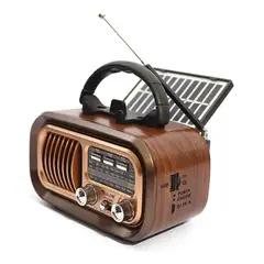 GENERICO - Radio Bluetooth Multifunción Portátil Solar Vintage Diseño Retro y Funcionalidad Moderna
