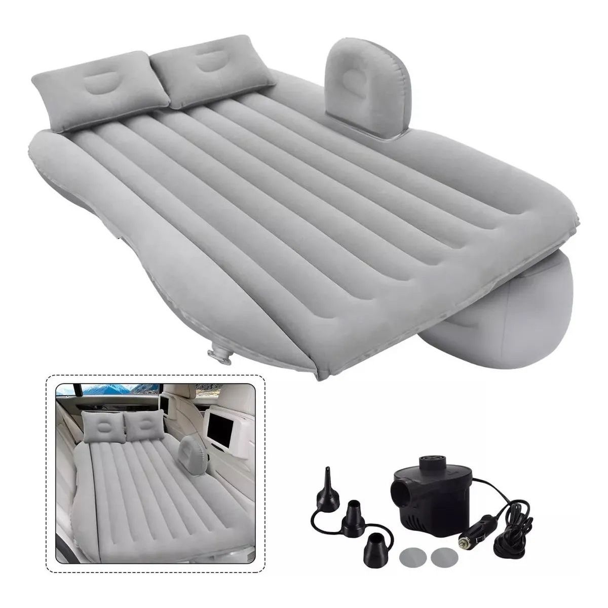 MOVI - Colchon Inflable Para Autos 2 Almohadas + Inflador