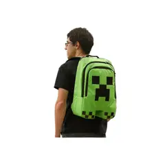 INTEK GAMES - Mochila Escolar Minecraft Negro Verde Grande Creeper