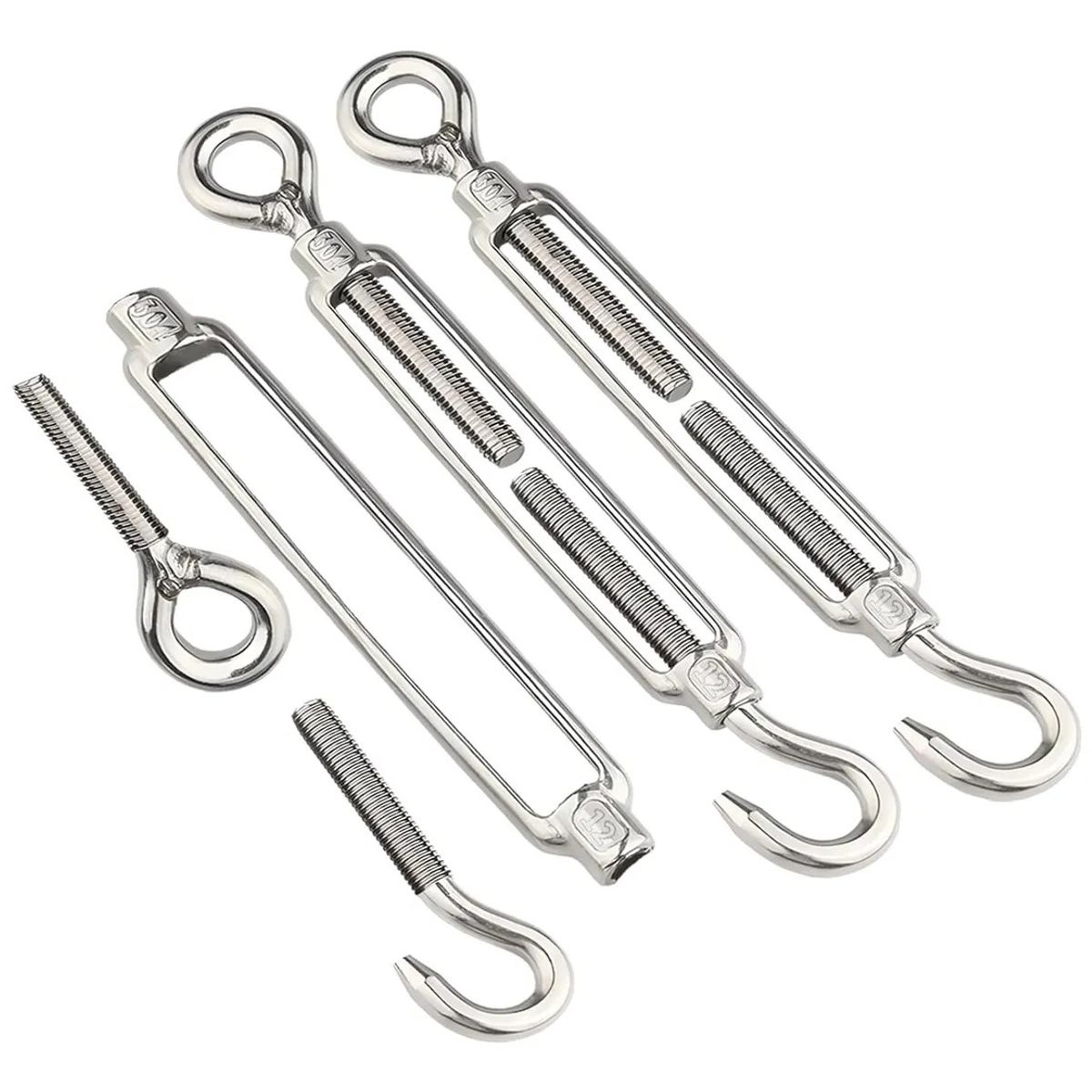 KUANGYE - Tensor De Cables Con Gancho Ojo De 16 Mm Por 3 Unidades