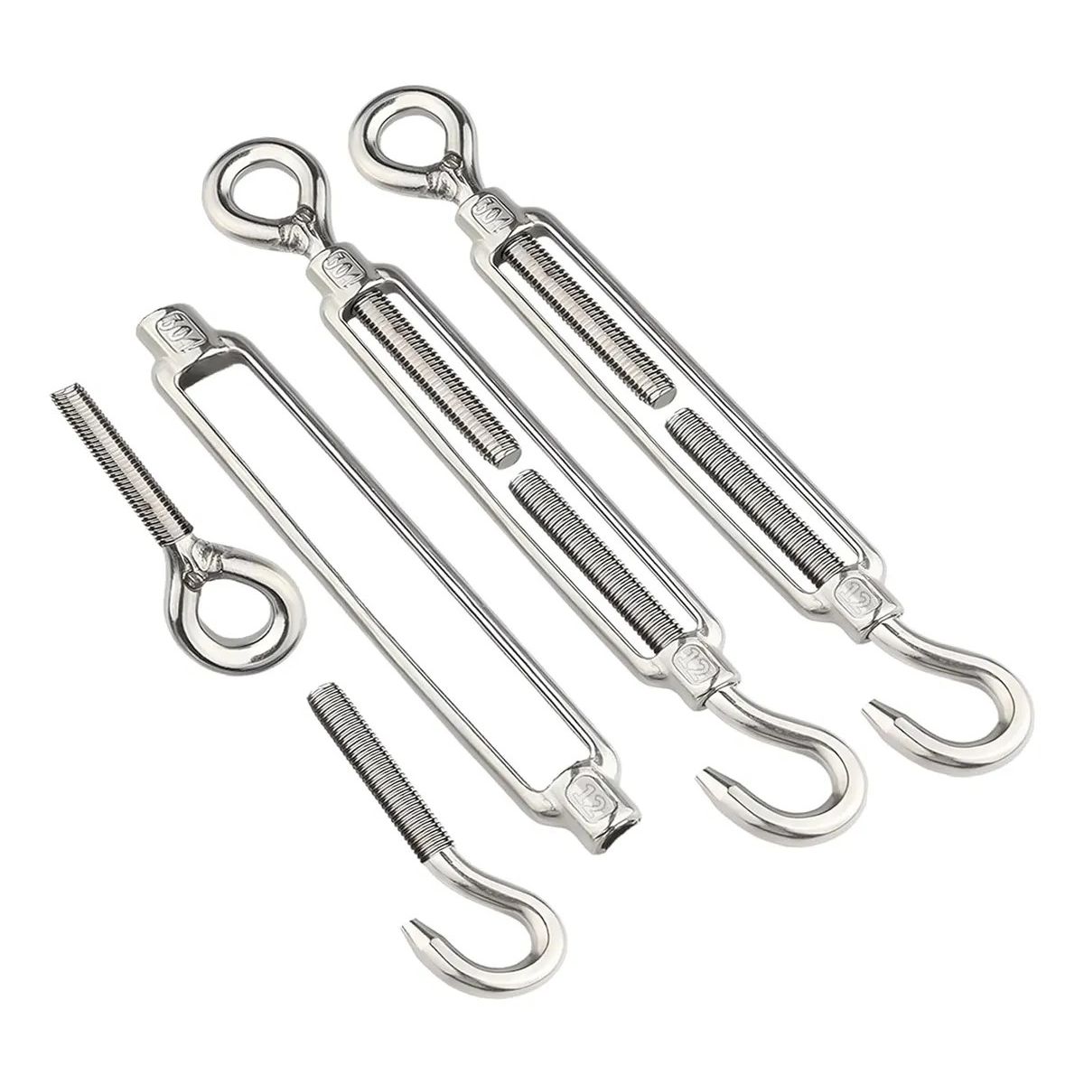 KUANGYE - Tensor De Cables Con Gancho Ojo De 16 Mm Por 3 Unidades