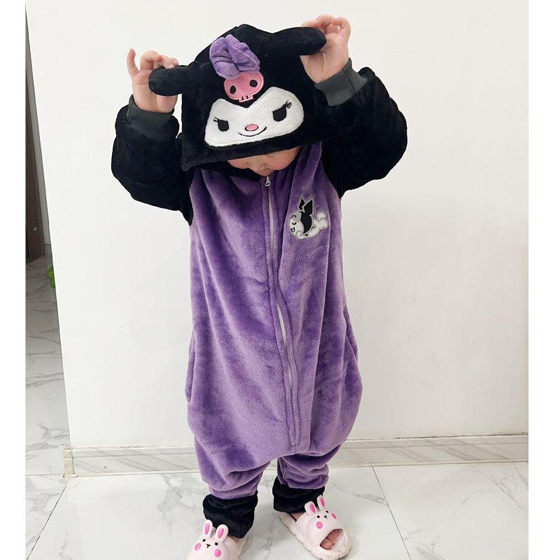 GENERICO - Disfraz Pijama Enterito Kuromi Morado Talla 4