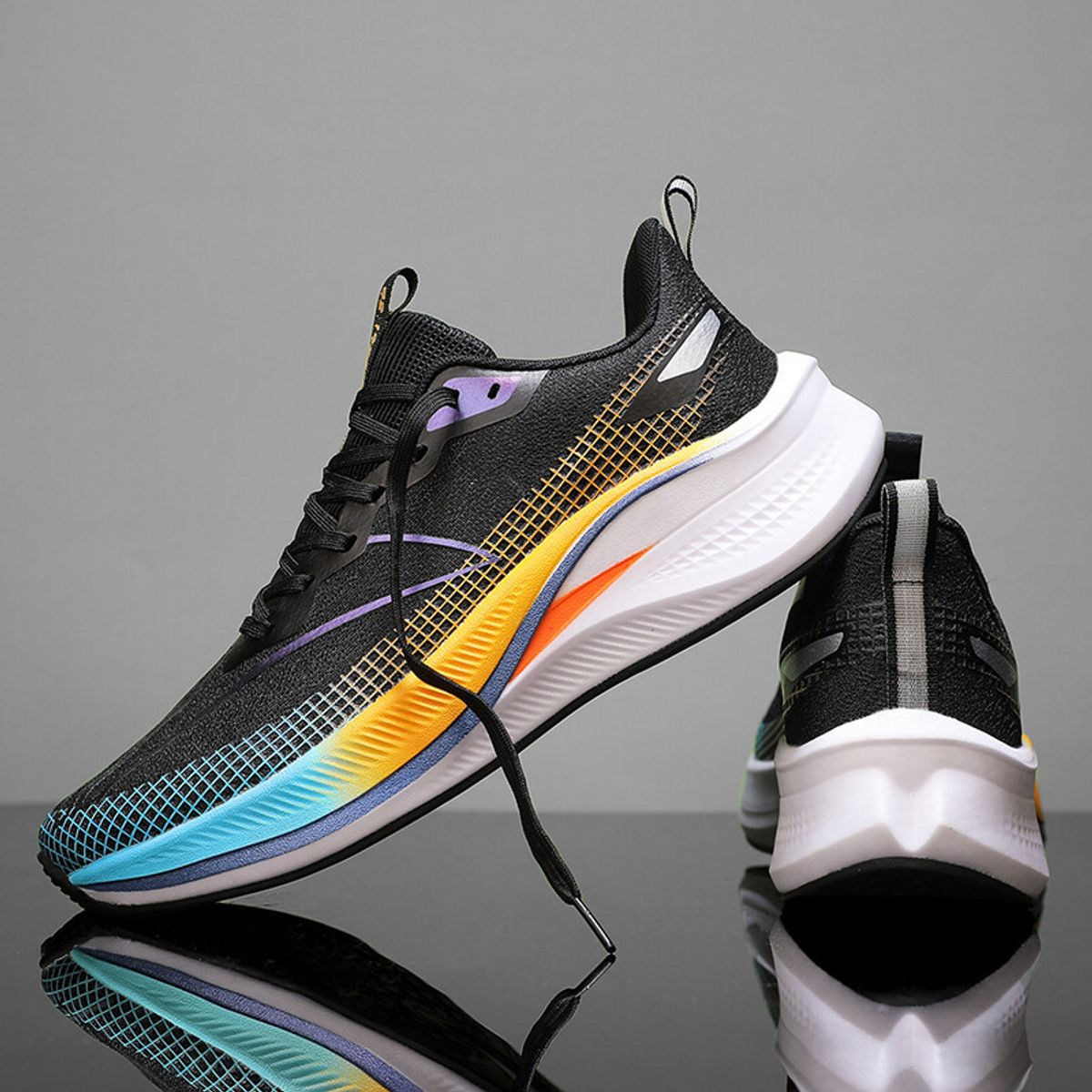 DANWEILE - Zapatos deportivos para estudiantes de malla transpirable-negro