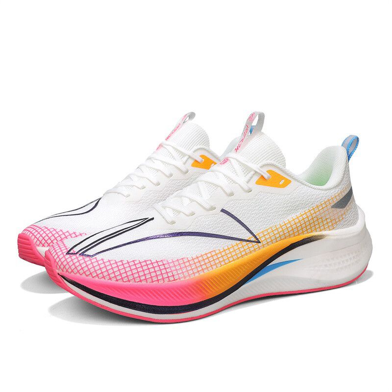 DANWEILE - Zapatos deportivos para estudiantes de malla transpirable-blanco rosa