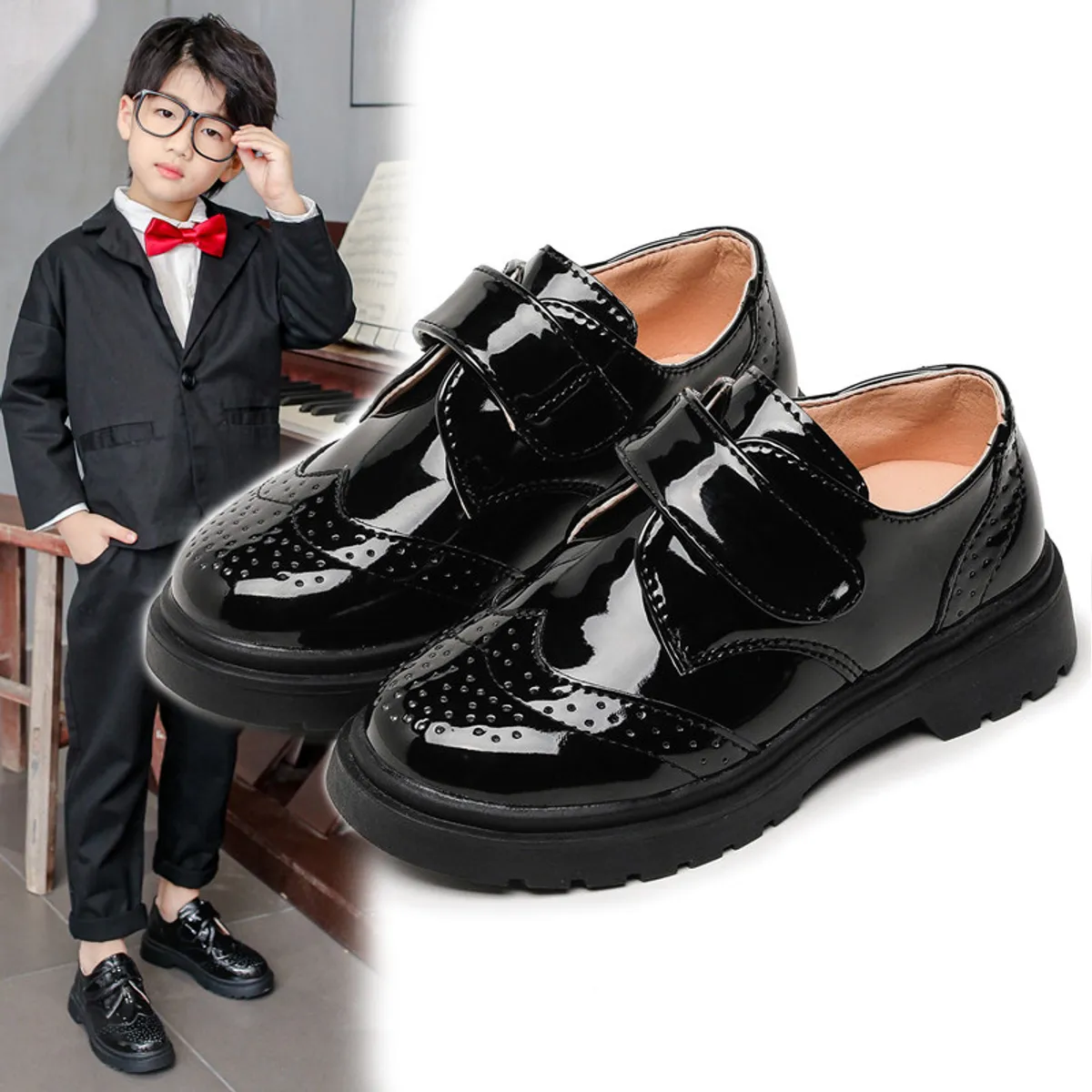 DANWEILE - Zapatilla Escolar Niño Negro 26 a 37