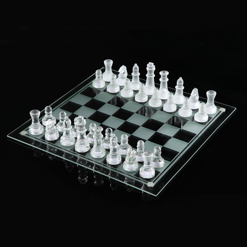 PUREPOWER - Ajedrez Cristal Mediano De Vidrio Juego De Mesa Profesional