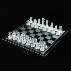 PUREPOWER - Ajedrez Cristal Mediano De Vidrio Juego De Mesa Profesional