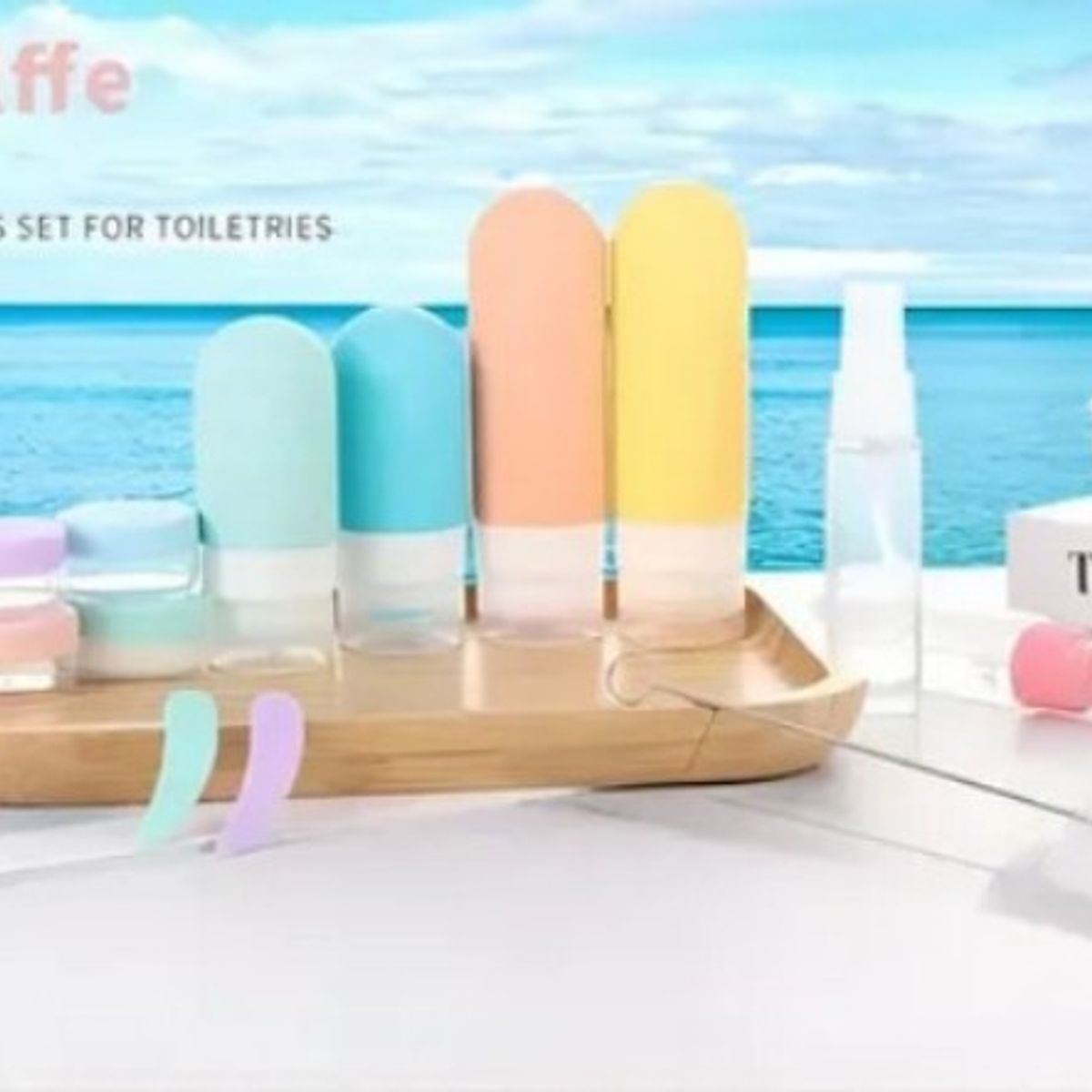 GENERICO - Set Botella De Viaje Dispensadora 17 Contenedores Accesorios.