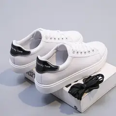 EDWINAYY - Zapatillas Deportiva Mujer Blanca Caa Alta Y Baja Eco Cuero