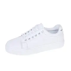 EDWINAYY - Zapatillas Deportiva Mujer Blanca Ca?a Alta Y Baja Eco Cuero