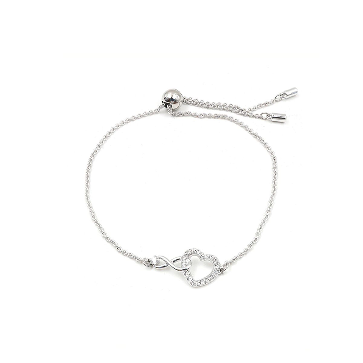 SWAROVSKI - Swarovski Pulsera chapada en rodio Infinity Heart - Blanco