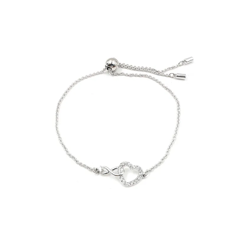 SWAROVSKI - Swarovski Infinity Heart Rhodium-Plated Bracelet - White