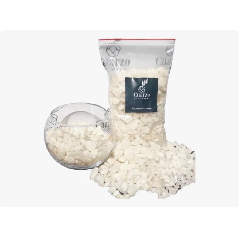 GENERICO - Cuarzo Blanco Natural Tamaño Garbanzo.  Formato 500 GRAMOS