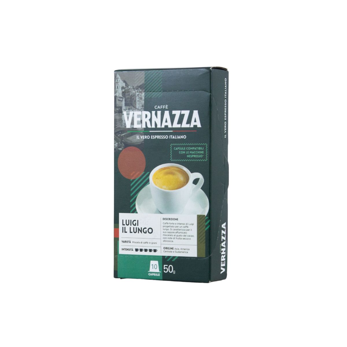 CAFFE VERNAZZA - Café Luigi Il Lungo 90 cápsulas Nespresso compatibles