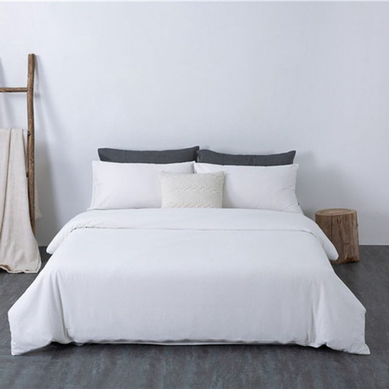REHUCE - Funda Plumon King 100% Algodon Blanco 300 hilos