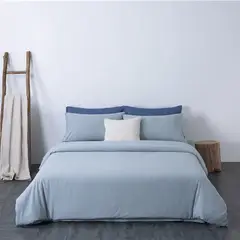 REHUCE - Funda Plumon 2 Plazas 100% Algodon Celeste 300 hilos