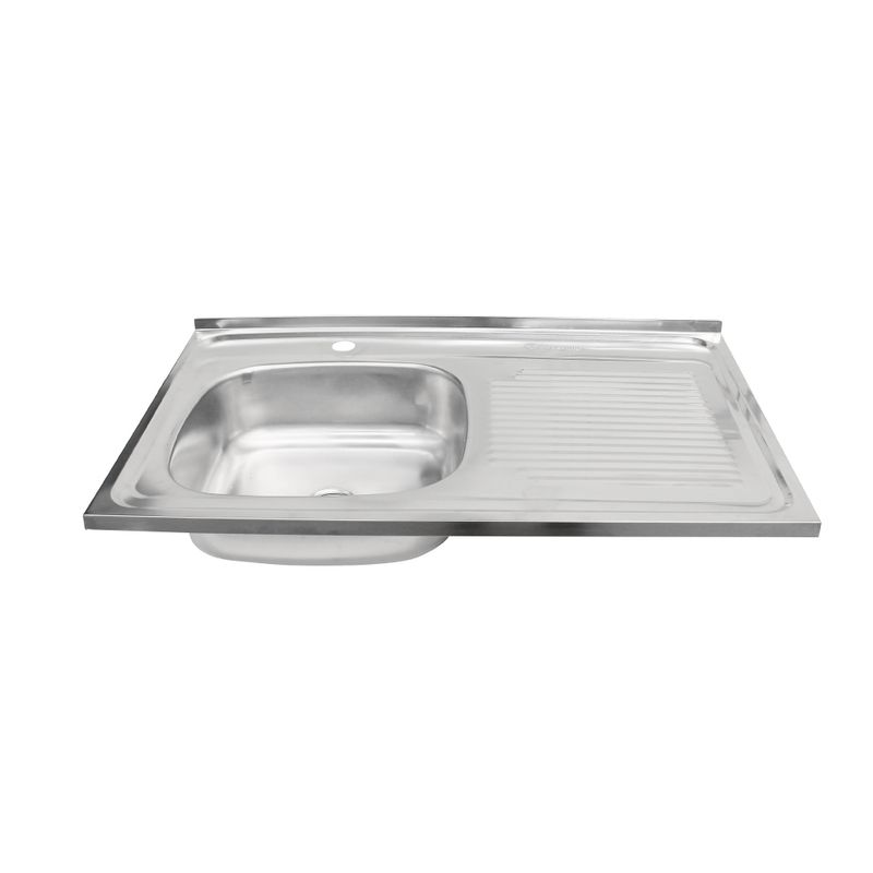 STRETTO - Lavaplatos Sobreponer Inox una Cubeta 80x50 Derecho con Desague