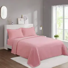 GENERICO - JUEGO DE SABANAS DE POLAR COLOR LISO DE 1.5 PLAZA 3 PIEZA TF