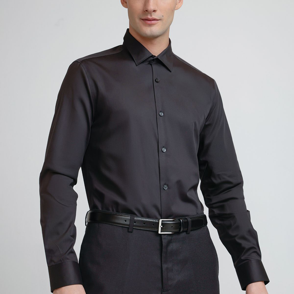 PERRY ELLIS - Camisa Hombre Formal Non Iron (No Se Plancha) Negro