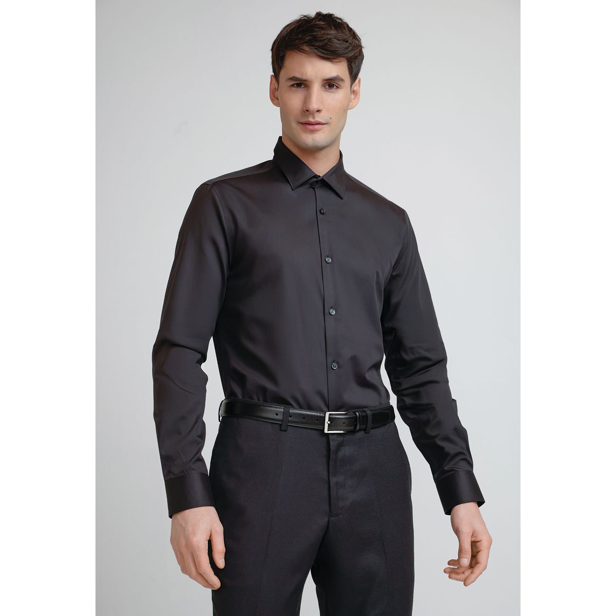 PERRY ELLIS - Camisa Hombre Formal Non Iron (No Se Plancha) Negro