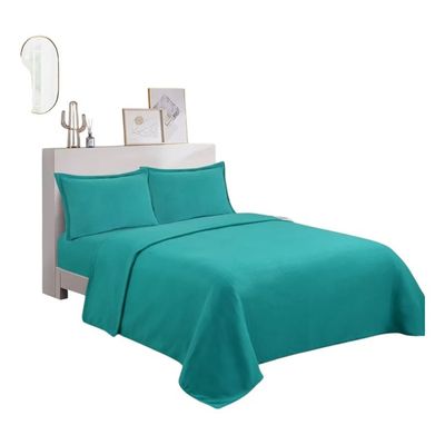 Imagen 2 del producto JUEGO DE SABANAS DE POLAR COLOR LISO DE 2 PLAZA 4 PIEZA TF