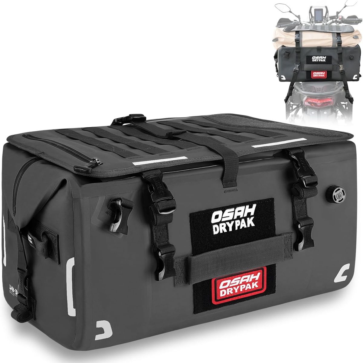 OSAH DRYPAK - Bolso Cola 40L Motocicleta Anclajes Topcase Semirigido
