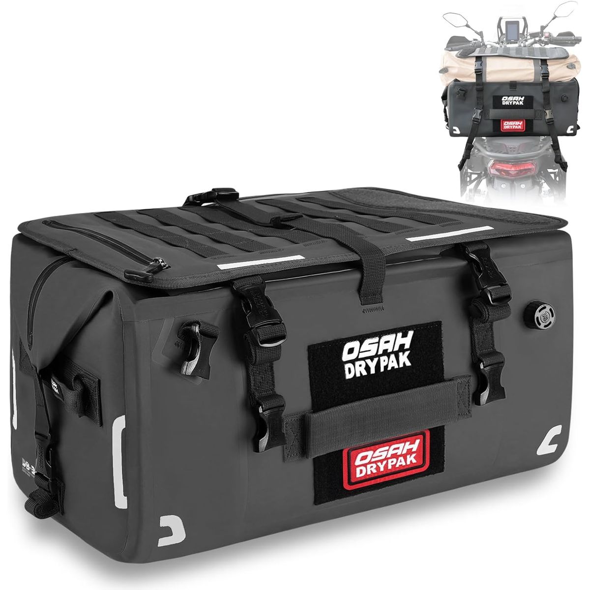 OSAH DRYPAK - Bolso Cola 40L Motocicleta Anclajes Topcase Semirigido