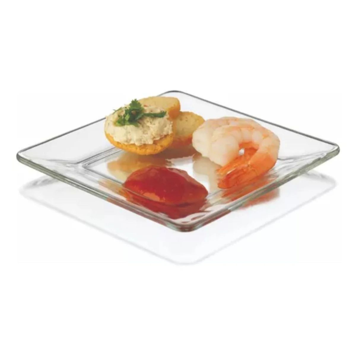 LIBBEY - Set 6 Platos de Vidrio Plato Postre Cuadrado Tempo