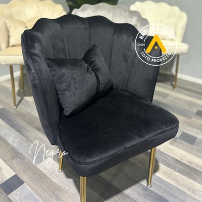 Imagen 2 del producto Pack de 2 Silla Sitial Fancy terciopelo base Dorada - Negro