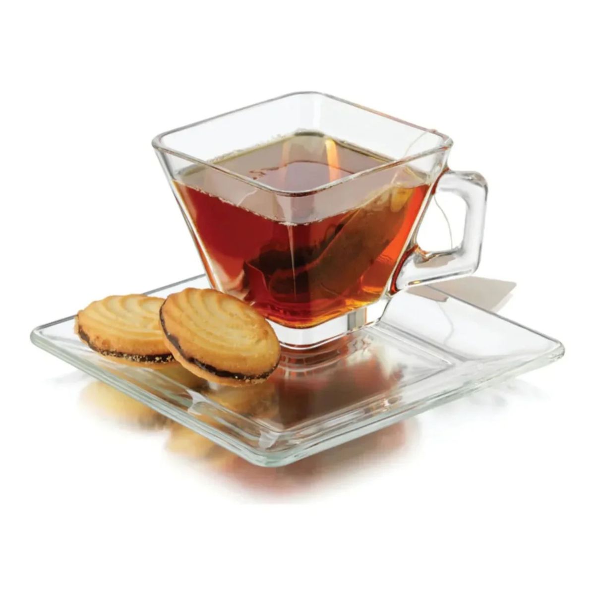 LIBBEY - Pack 6 Platos De Vidrio Postre + 6 Tazas Tempo