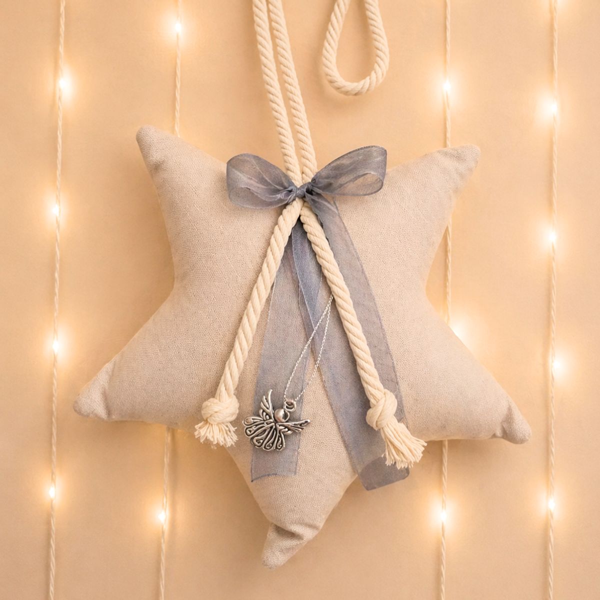 LAFANTINA - CUNERO ESTRELLA GRIS REGALO RELIGIOSO PARA BAUTIZO Y NACIMIENTO BEBÉ