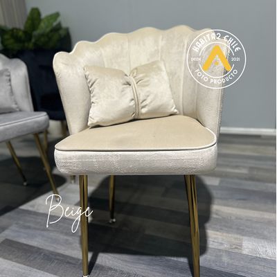 Imagen 2 del producto Pack de 2 Silla Sitial Fancy terciopelo base Dorada - Beige