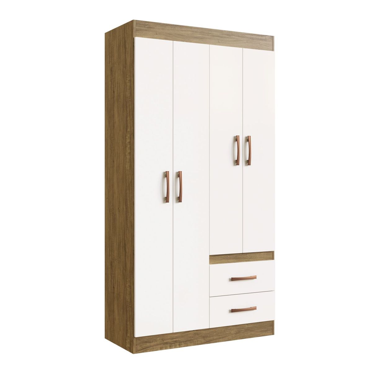 AMUV - CLOSET 4 PUERTAS 2 CAJONES BLANCO