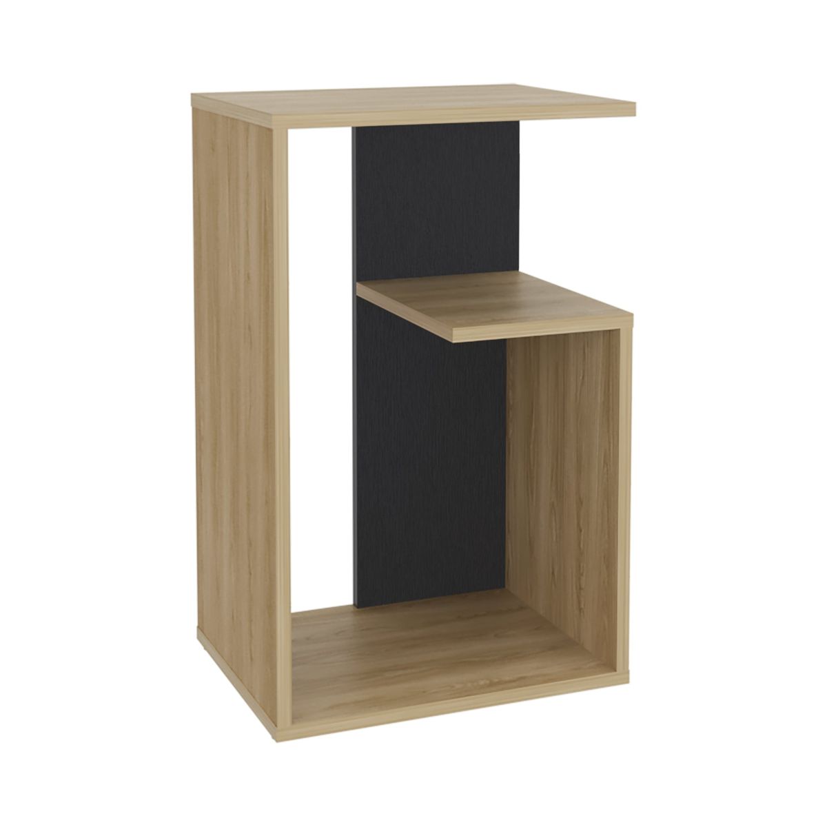 FMFURNITURE - Mesa Lateral 634X398X30 Cm Cafe Claro Y Negro