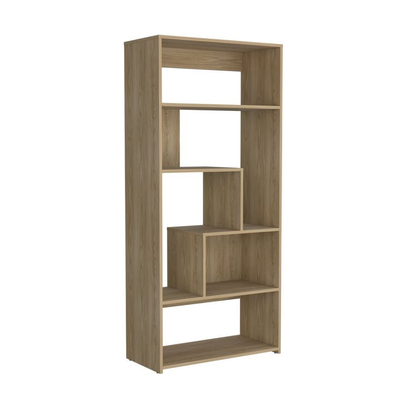 FMFURNITURE - Biblioteca Estante 160X73X35 Cm Café Claro