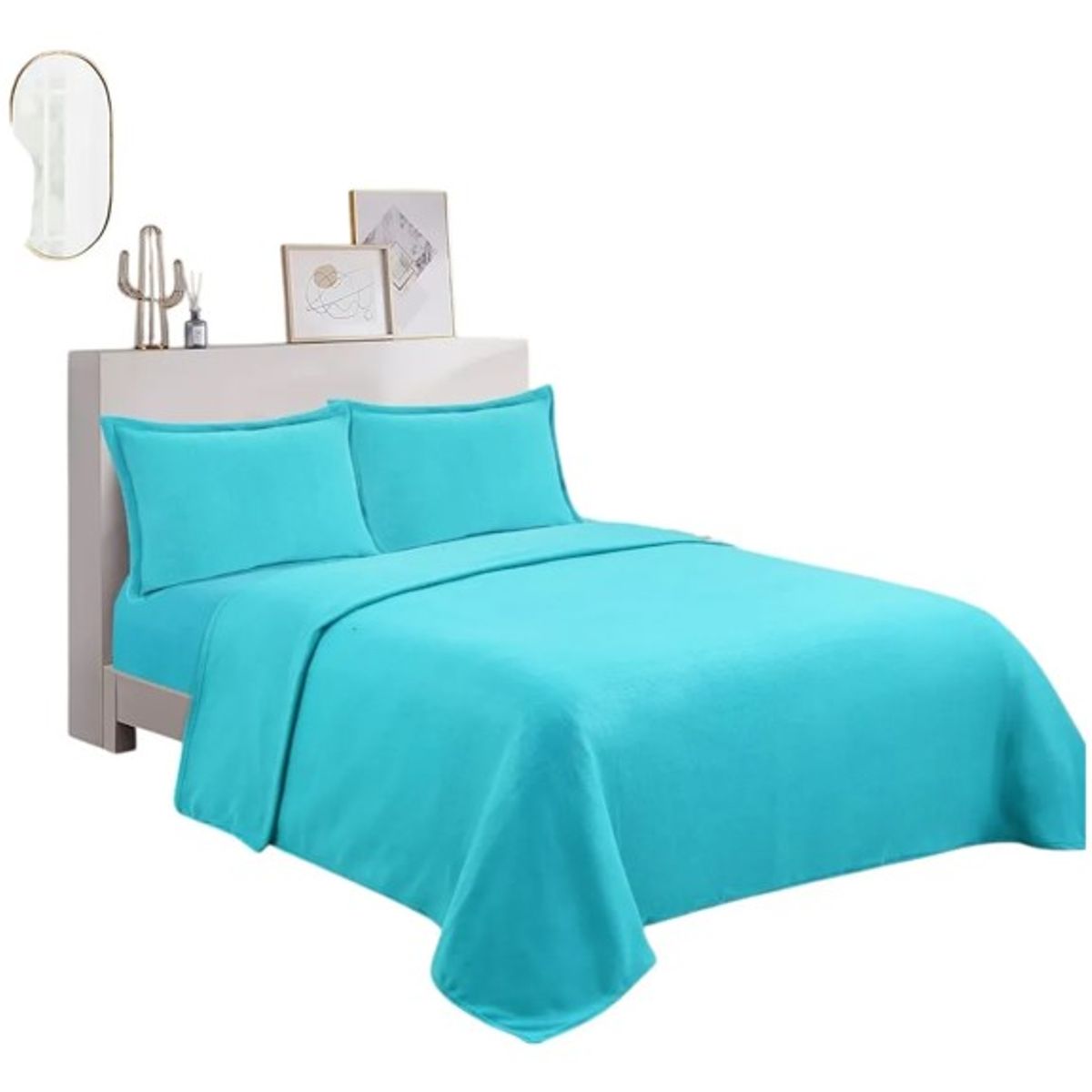 GENERICO - JUEGO DE SABANAS POLAR KING UNICOLOR SUAVE 4 PIEZAS TF