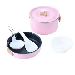TERRA FORCE - SET OLLAS ALUMINIO ANTI-ADHERENTE 2 PIEZAS ROSADO