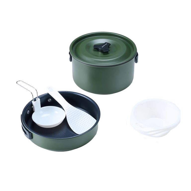 SET OLLAS ALUMINIO ANTI-ADHERENTE 2 PIEZAS VERDE MILITAR