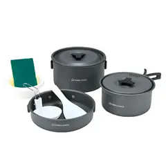 TERRA FORCE - SET OLLAS ALUMINIO ANTI-ADHERENTE 3 PIEZAS GRIS