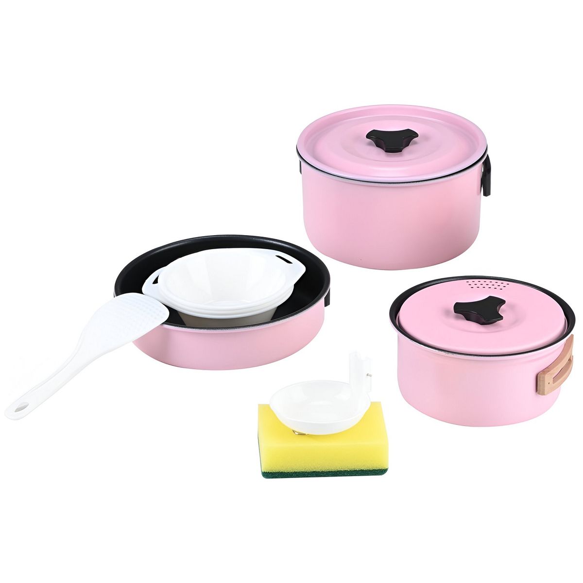 TERRA FORCE - SET OLLAS ALUMINIO ANTI-ADHERENTE 3 PIEZAS ROSADO