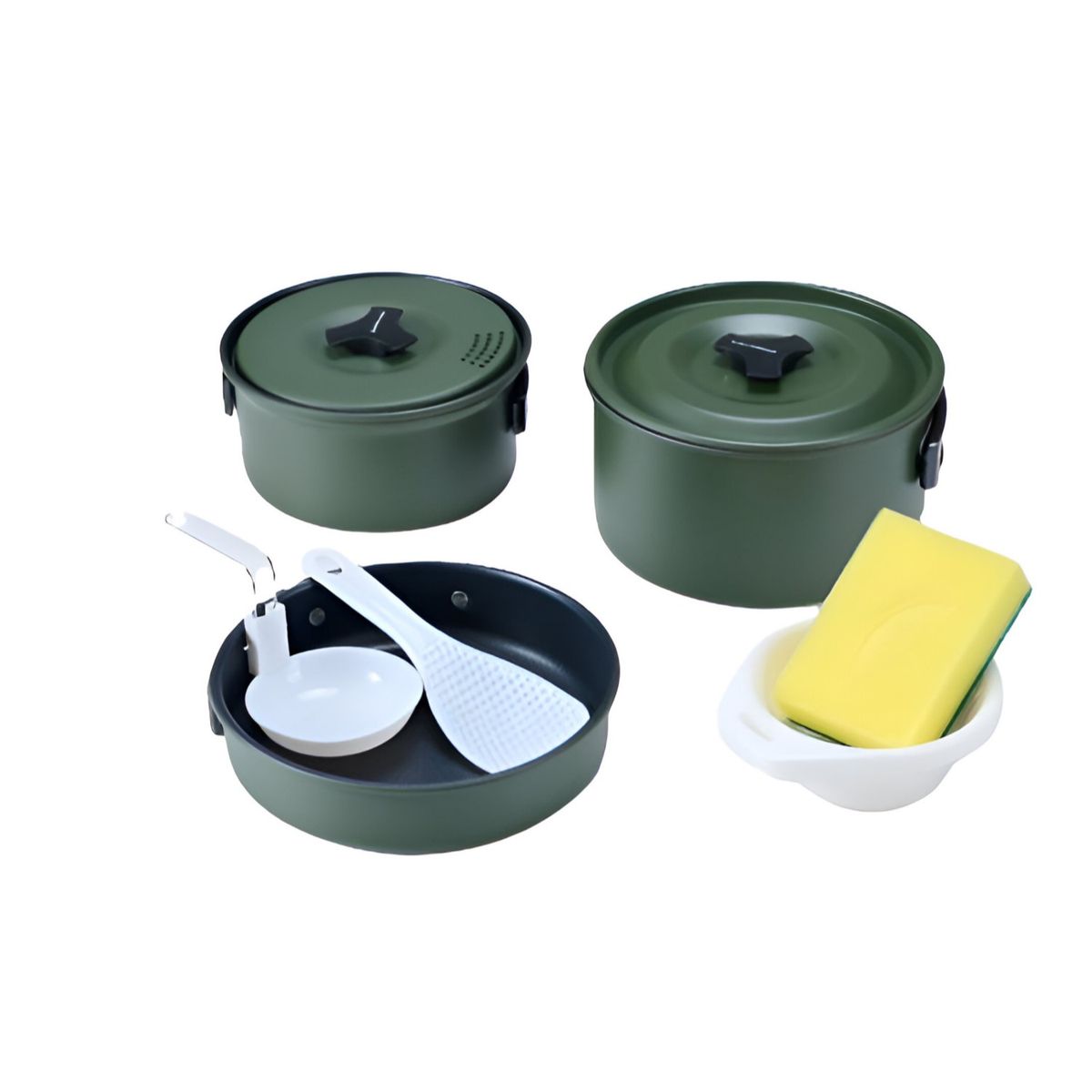 TERRA FORCE - SET OLLAS ALUMINIO ANTI-ADHERENTE 3 PIEZAS VERDE MILITAR