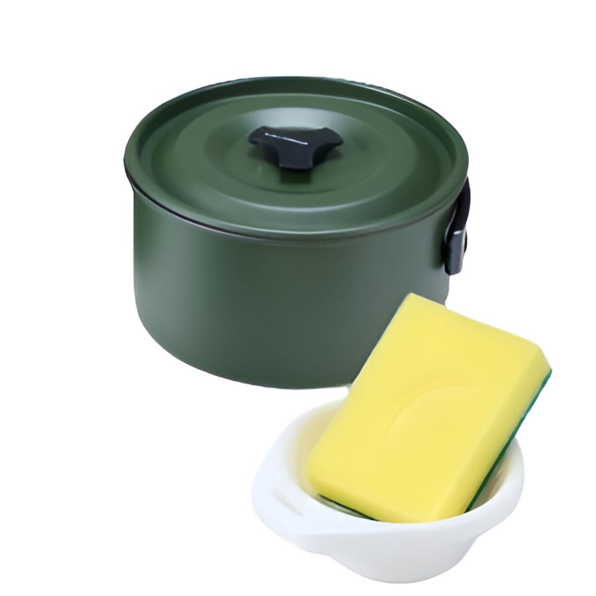 TERRA FORCE - SET OLLAS ALUMINIO ANTI-ADHERENTE 3 PIEZAS VERDE MILITAR