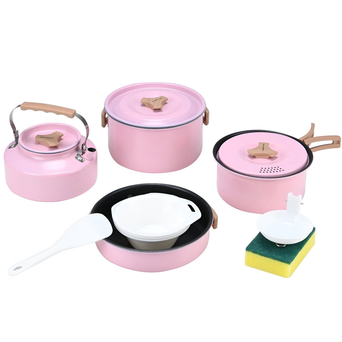 TERRA FORCE - SET OLLAS ALUMINIO ANTI-ADHERENTE 4 PIEZAS ROSADO