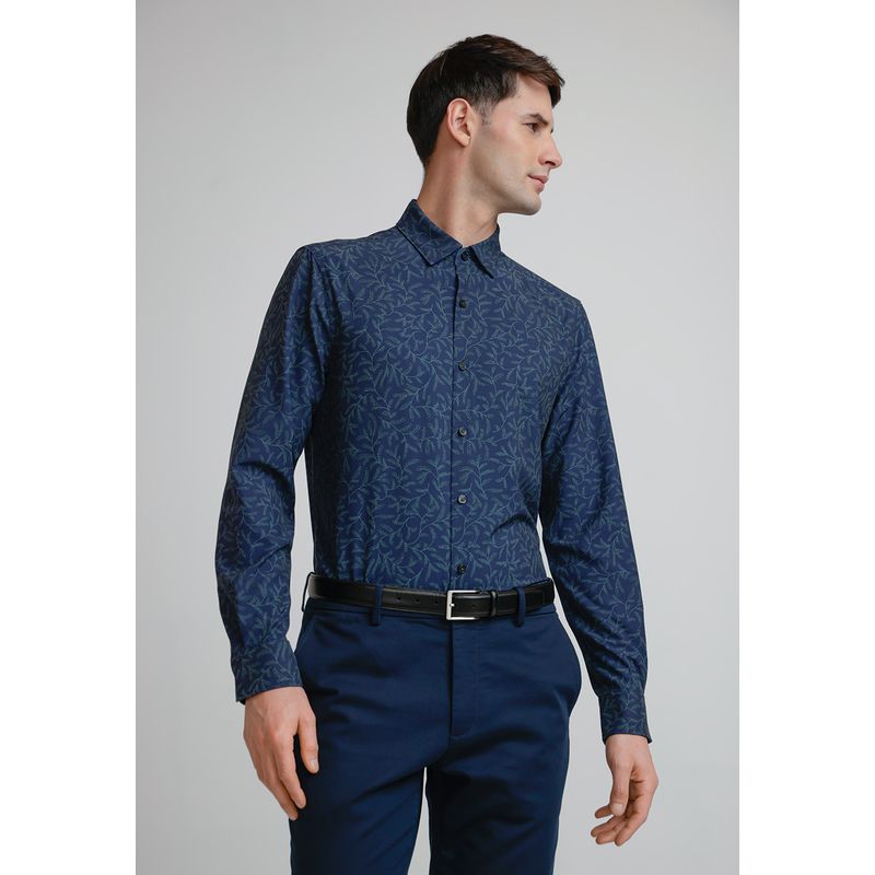 PERRY ELLIS - Camisa Hombre Total Stretch Estampada Navy