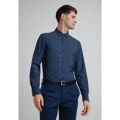 PERRY ELLIS - Camisa Hombre Total Stretch Estampada Navy