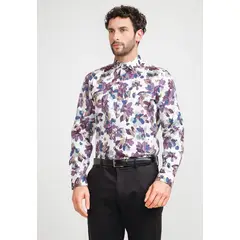 PERRY ELLIS - Camisa Hombre Algodón Estampada Beige